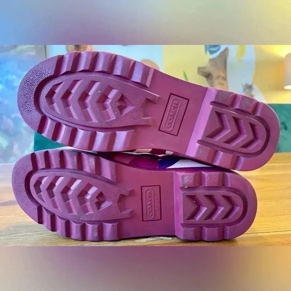 COACH Periwinkle Tall Rain Boots, Galoshes, Women’s 8B - Picture 5 of 12